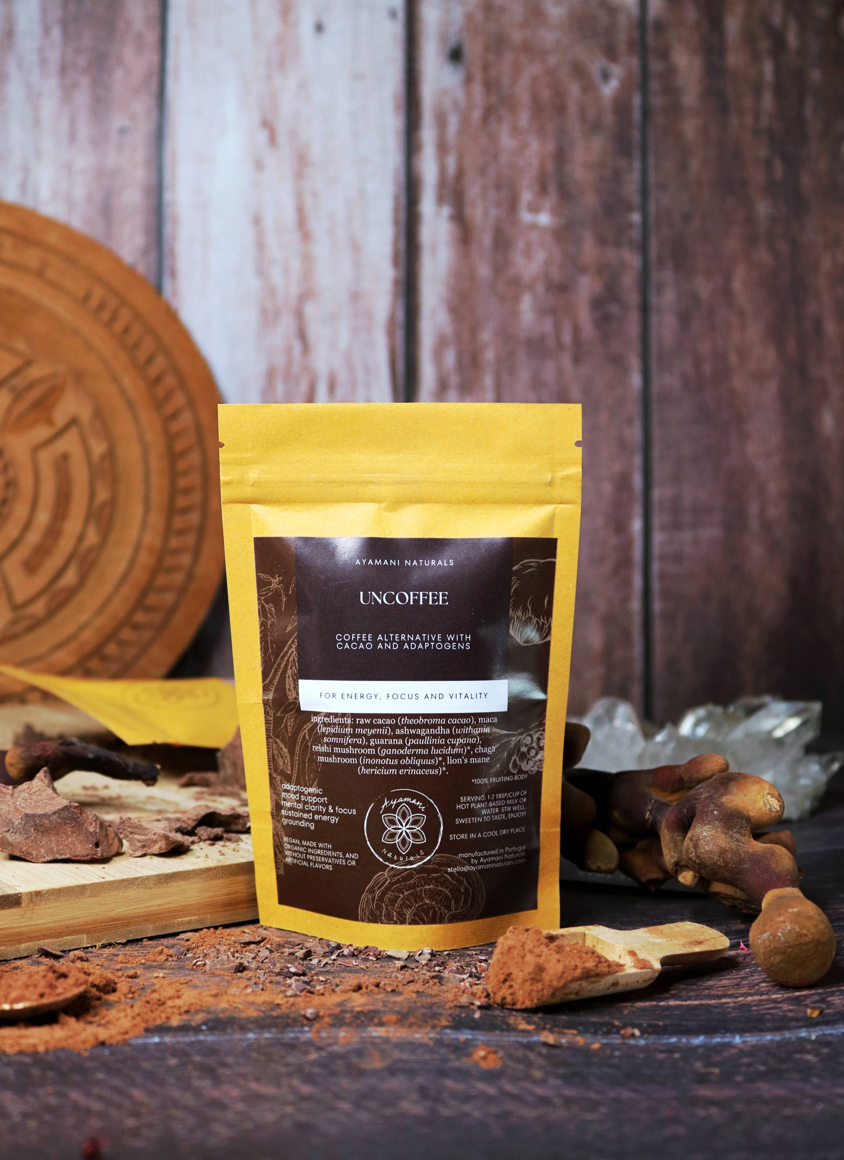 Ayamani Naturals - Wholesale Protein/Superfood Powder - Uncoffee Adaptogenic Cacao with Guarana & Mushrooms2