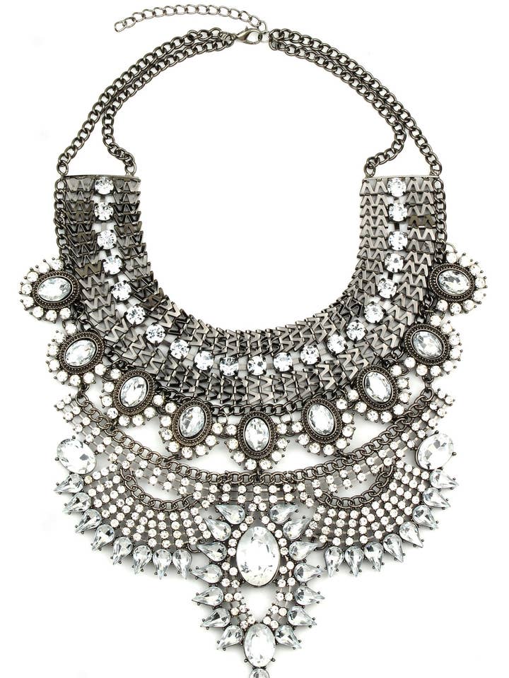 Zania halsketting - zilver voor wholesale door Eye Candy Los Angeles