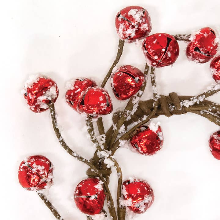 Saybrook Lane - Wholesale Wreath - Joyful Red Jingle Bells W/Snow Candle Ring, 3.5"