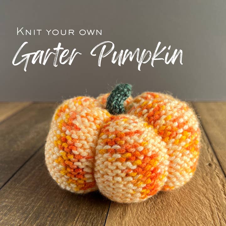 Garter Pumpkin Knit Kit for wholesale by Cozy Craft Coven