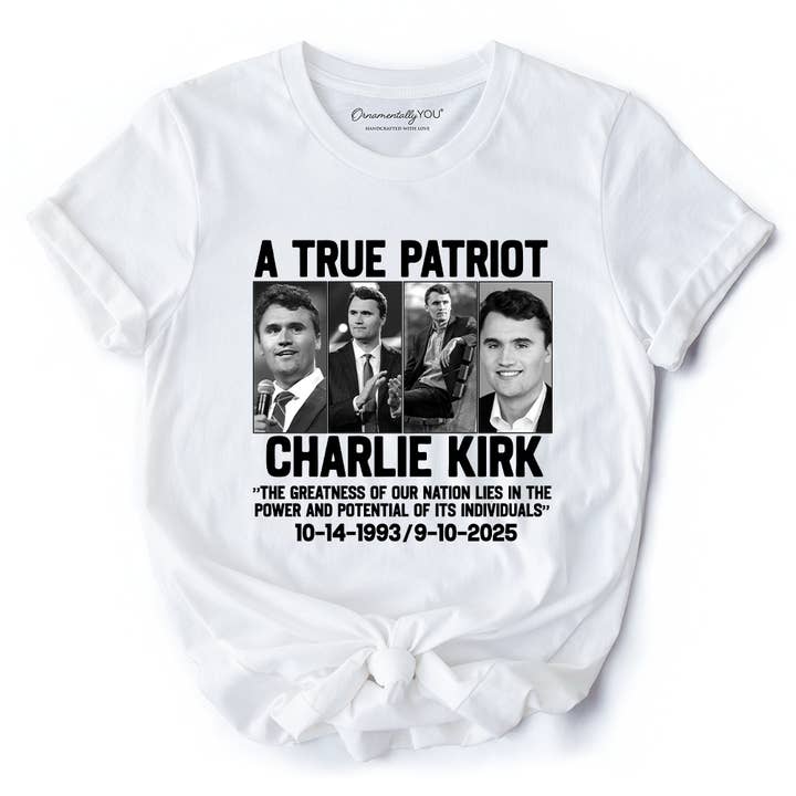Charlie Kirk American T-Shirt, Made in the USA Memorial Tee for wholesale by OrnamentallyYou