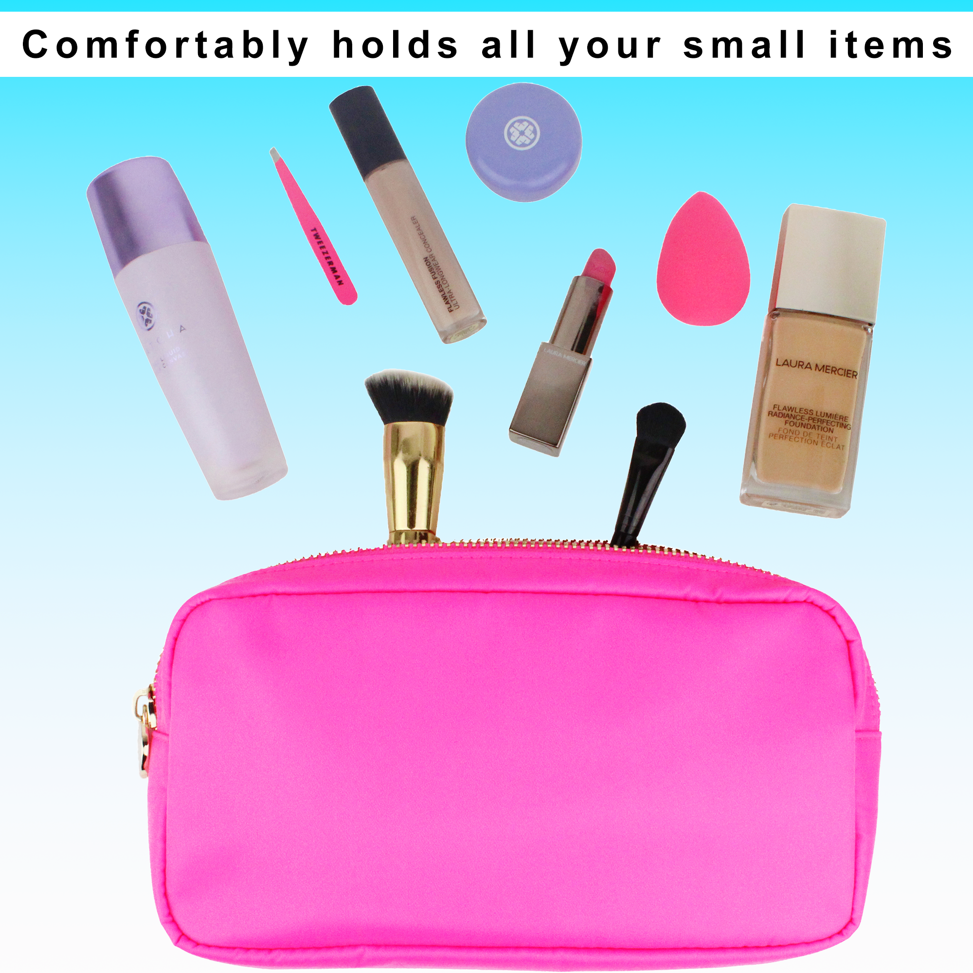 Wholesale DANCOUR Small Makeup Bag Small Makeup Pouch Hot Pink