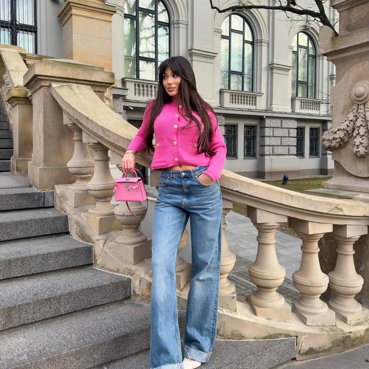 Marayn - Wholesale Cardigan – Women’s - Chic Pearl Button Knit Cardigan Jacket SpringFall 20255