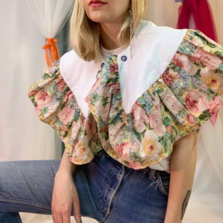 Custom floral chain detachable collar for wholesale by Shop Journal Vintage