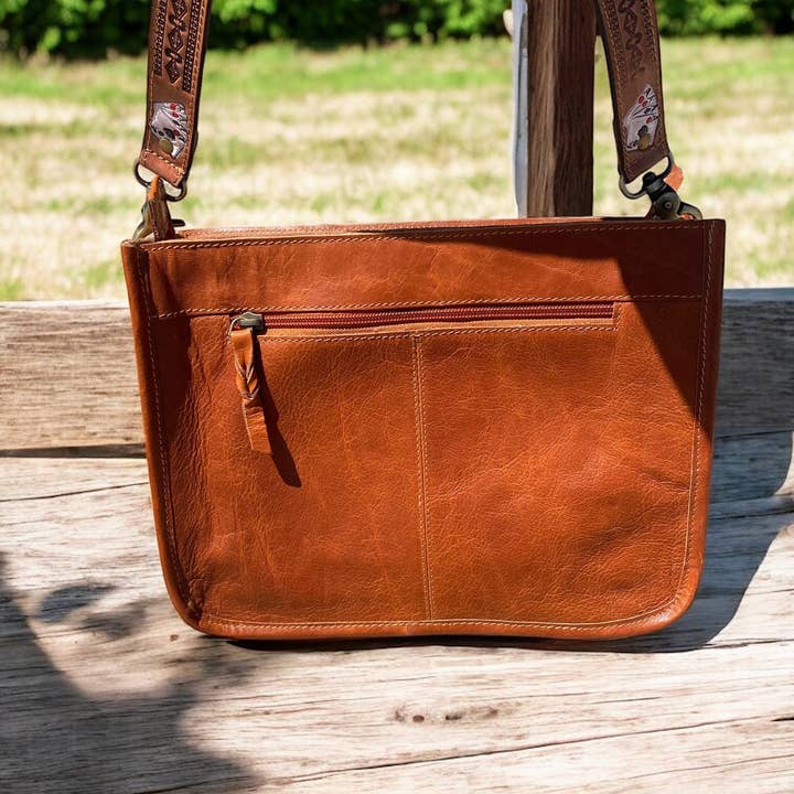 Western Linens - Wholesale Crossbody Bag - Women's - Horse Tooled Leather Crossbody