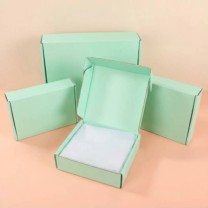 50 Stück, 2 Größen grüner Wellpapp-Versandkarton für den Großhandel von ByHome