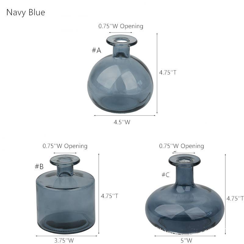 Sweet Home Deco - Vente Vases - Vases à boutons en verre, vases de forme ronde, vase à fleurs, multicolore13