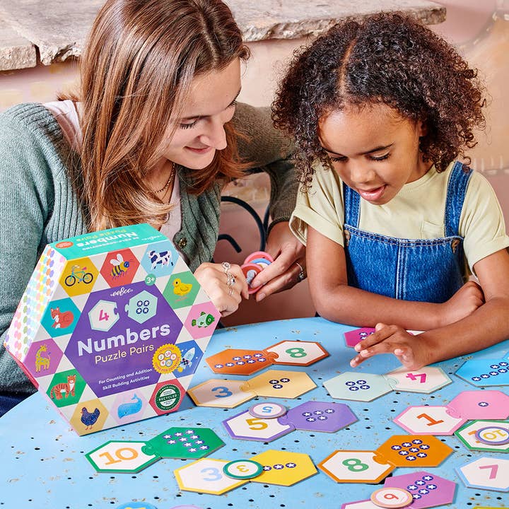 eeBoo - Wholesale Brain Game - Kids - Numbers Hexagon Puzzle Pairs
