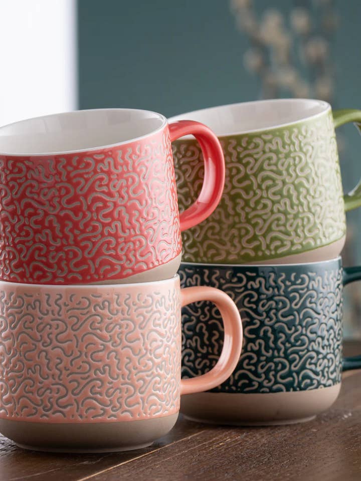 Ensemble de 4 mugs The Squiggle pour la vente par muybritish