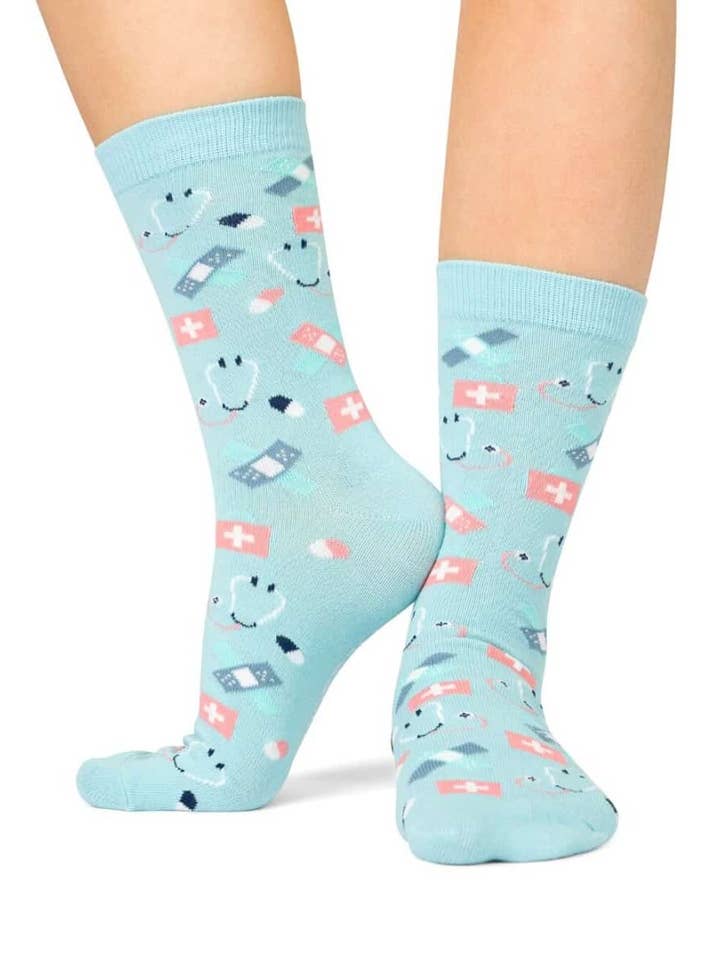 Zorg Sokken Blauw & Roze pour la vente par MedSocks