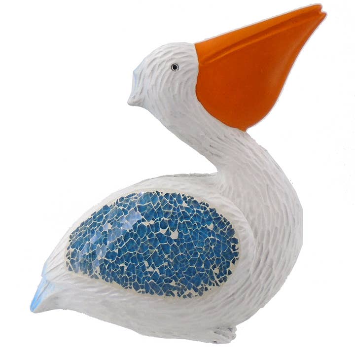 California Seashell Company - Wholesale Decorative Figurine - 8.5" Large Mosaic Pelican Figurine