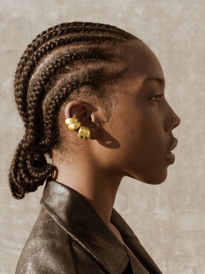 Golden Shell Cuff Earrings for wholesale by RIIA