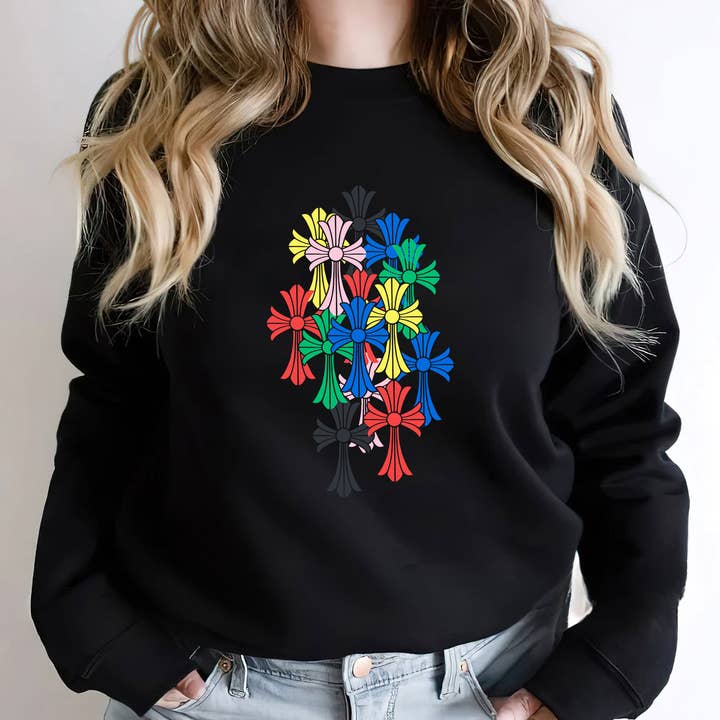 Christian Multicolor Crosses Sweatshirt, Cross Shirt for wholesale by EagleAceApparel