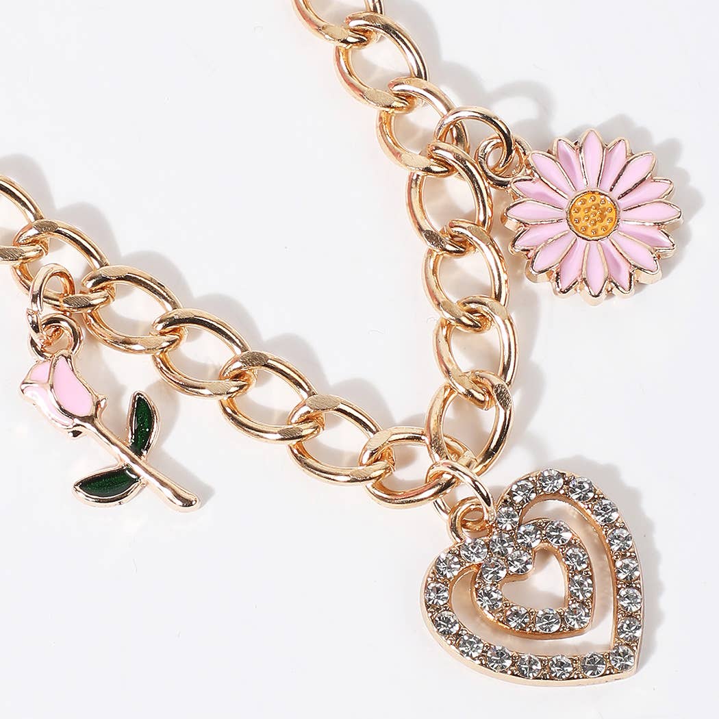 Fashion City - Wholesale Hat Accessory - Women's - Spring Summer Flowers Charm Trucker Hat Chain3