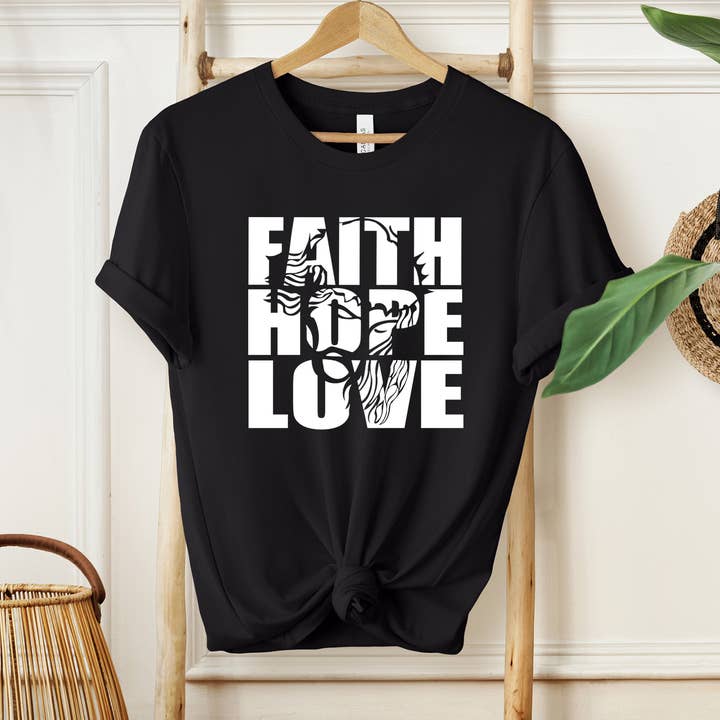 Glaube, Hoffnung, Liebe, christliches Jesushemd für den Großhandel von Eleven Fashion