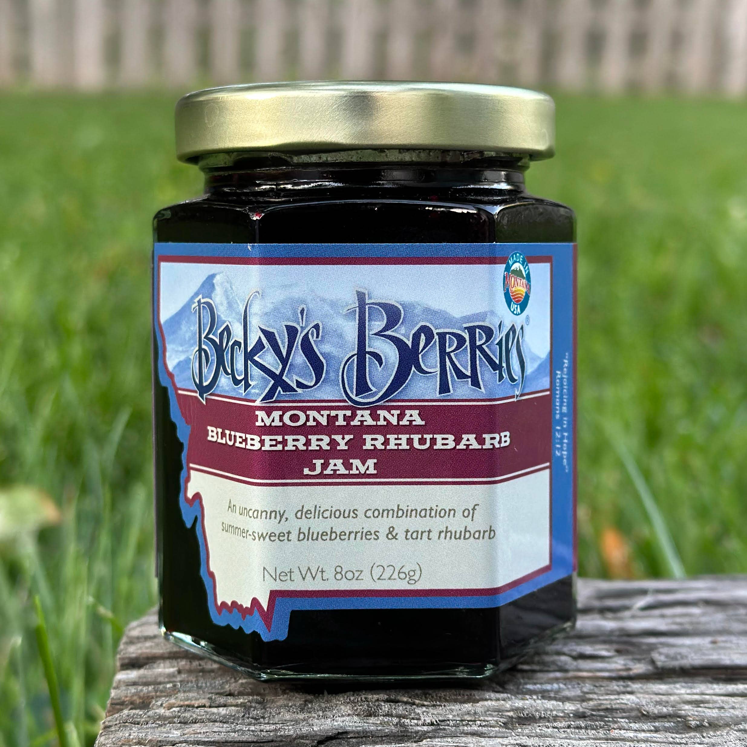 Becky's Berries - Vente Confiture/gelée - Rhubard aux bleuets du Montana0
