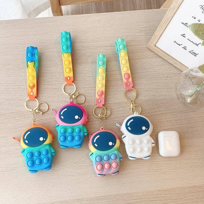 KiddieKickz - Wholesale Keychain - Kids - Small Keychain Coin Purse Spaceman Bear Fingertip Toy31