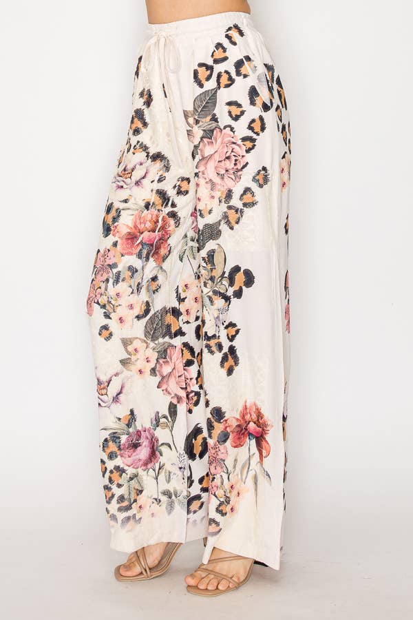 LEO FL Pantaloni in Pizzo Patchwork Rilassati con Coulisse Elastica - 4703BG LEO FL in vendita all'ingrosso su Faire2