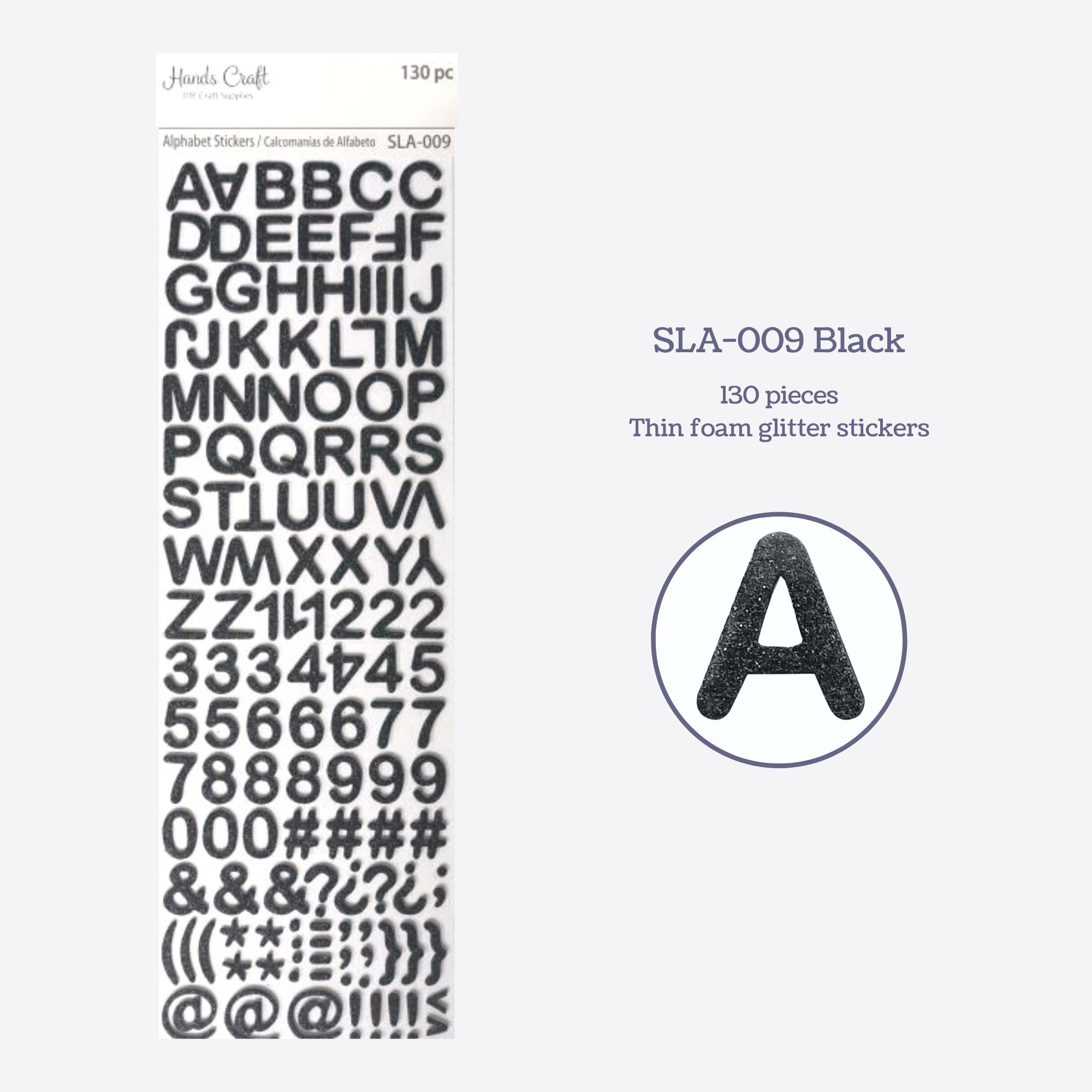 Angels Craft - Wholesale Sticker - Alphabet Glitter  Foam Stickers, 15mm, 130-ct1