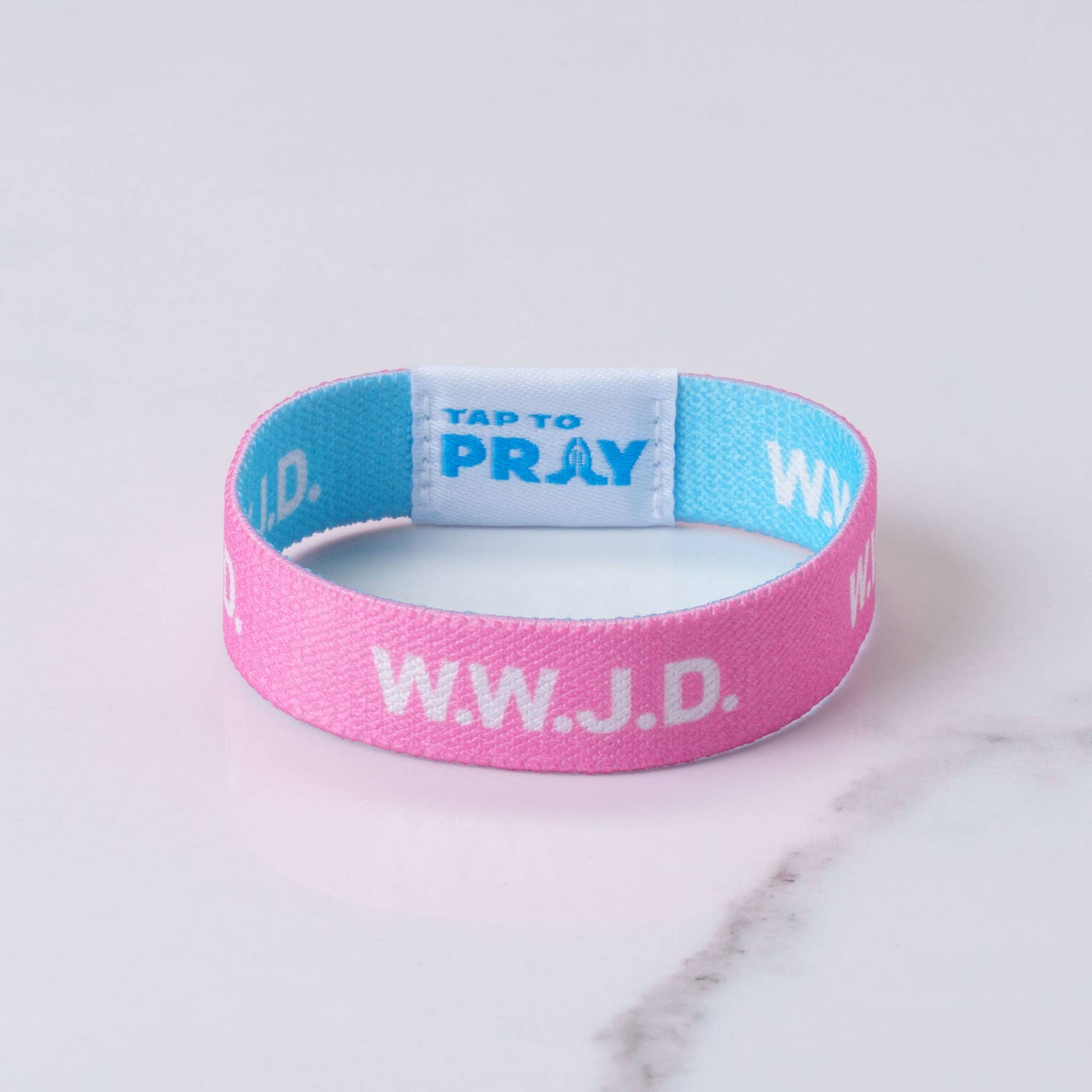 Versible - Wholesale Wristband - Tap To Pray™ Wristbands - Blue & Pink WWJD3