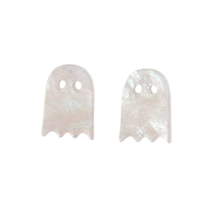 Spiffy & Splendid - Wholesale Stud/post earrings - Ghost Studs - White Shimmer // Jewelry, Earrings, Halloween16