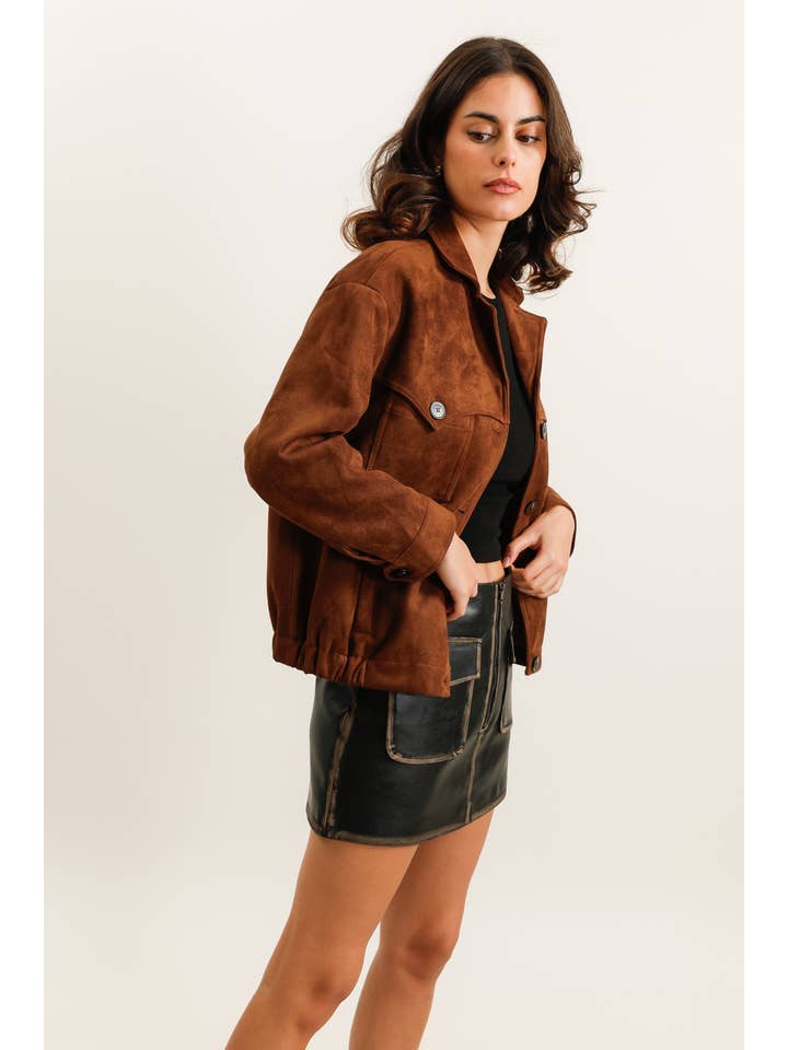 Brown 5957 SUEDE JACKET for wholesale on Faire2