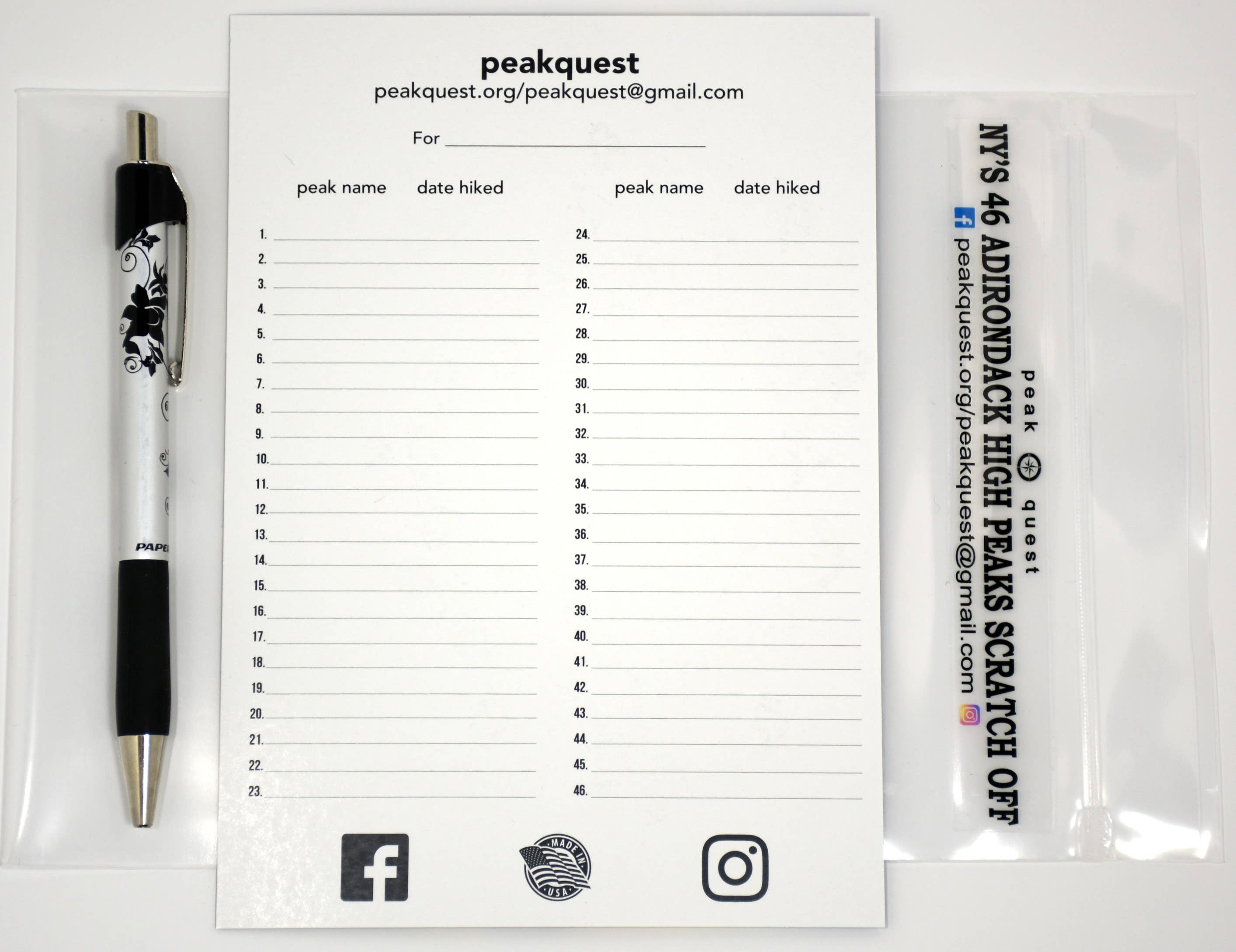 REMOVED BRAND - Wholesale Poster - NY'S Adirondack 46 High Peaks Hiking Scratch Off8