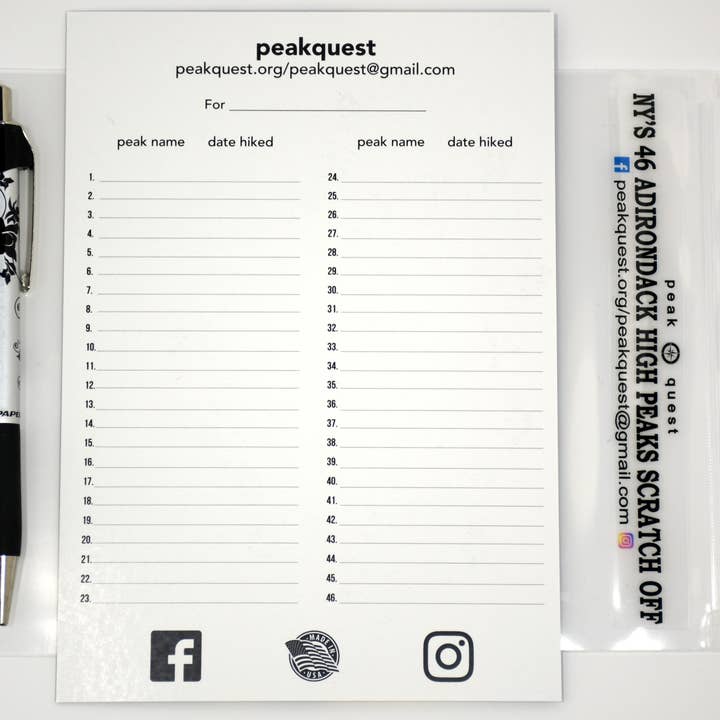 REMOVED BRAND - Wholesale Poster - NY'S Adirondack 46 High Peaks Hiking Scratch Off8