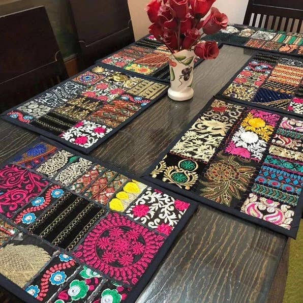 GYPSY STUDIO - Wholesale Placemat - Indian Handmade Vintage Patchwork Place Mat Boho Bohemian