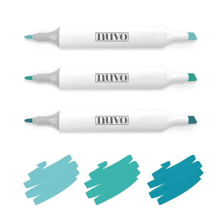 Nuvo - Collection de stylos marqueurs - Aquamarine - Paquet de 3 - 326N pour la vente par Tonic Studios