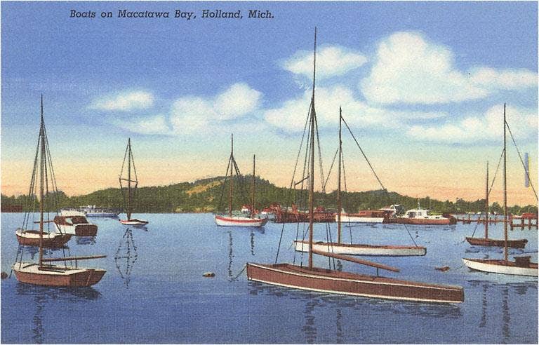 Found Image Press - Wholesale Postcard - Postcard MI-489 Macatawa Bay, Holland0