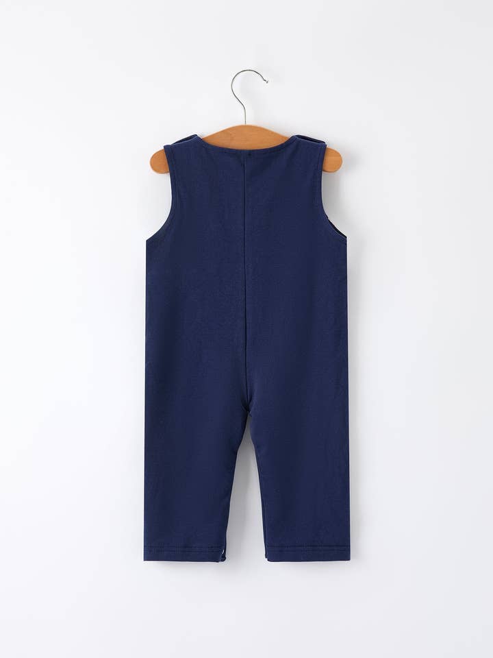 Rylee Faith Designs - Wholesale Jumpsuit - Baby - Baby Boys Romper – Dog Baseball Smocking Embroidery Outfit1