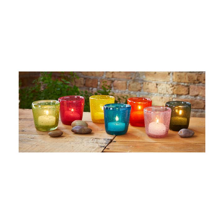 tag - Wholesale Candle Holder - Paint Box Blown Glass Tealight Holder - Rose