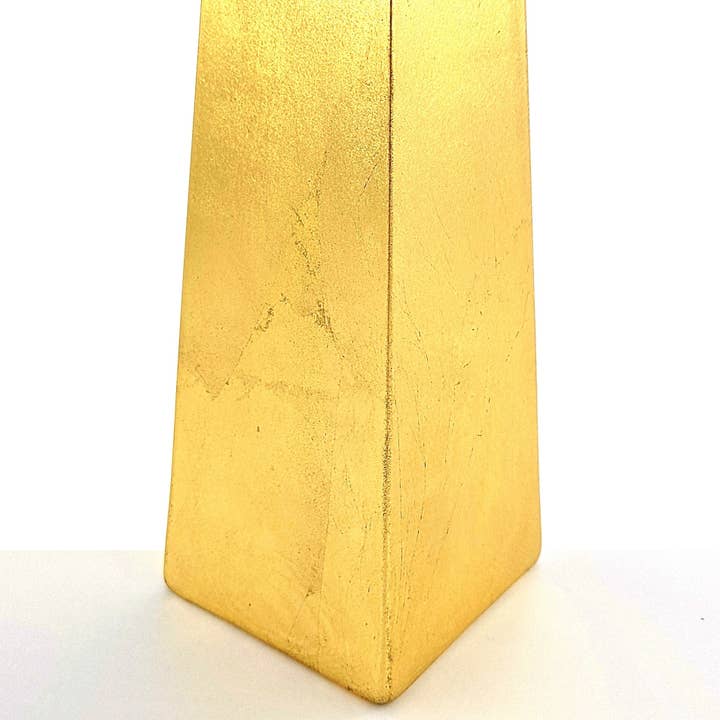 RED POMEGRANATE COLLECTION - Wholesale Vase - Gilt 12" Glass Square Vase