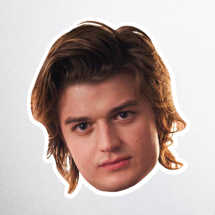 Sticker en vinyle Tête de célébrité Steve - Stranger Things pour la vente par Lucky Mfg. Co.