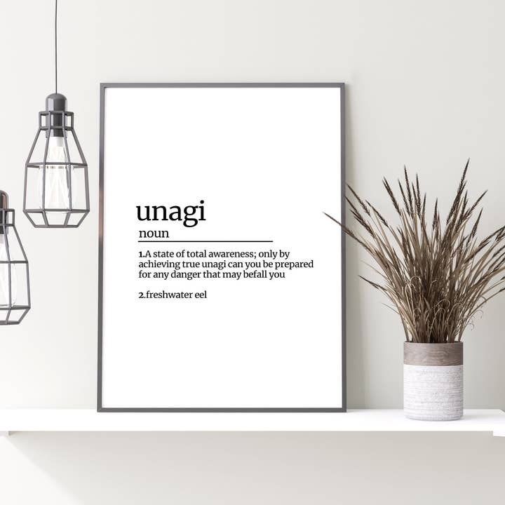 Moonshine Prints - Wholesale Art print - Unagi Meaning Definition Print1