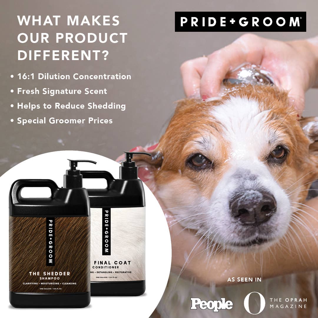 PRIDE+GROOM - Wholesale Pet Shampoo - Dog - THE SHEDDER-PROFESSIONAL USE GALLON1