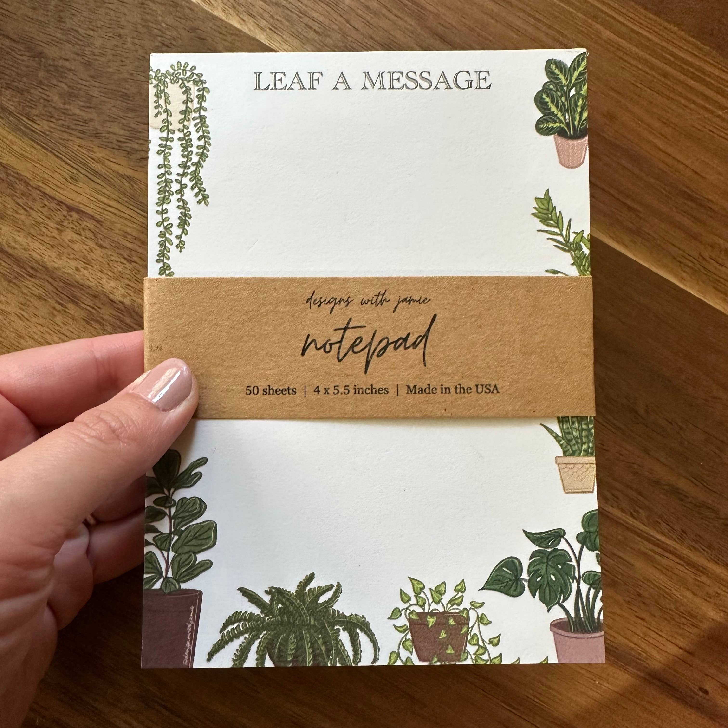 Designs with Jamie - Wholesale Notepad - Leaf a Message Notepad2