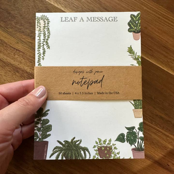 Designs with Jamie - Wholesale Notepad - Leaf a Message Notepad2