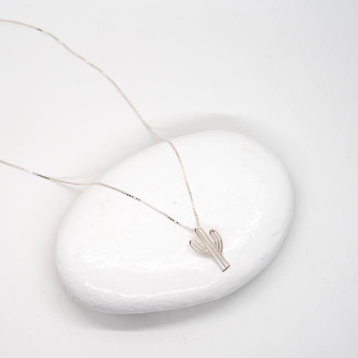 Baizaar - Wholesale Pendant/Charm Necklace - Sterling Silver Cactus Necklace