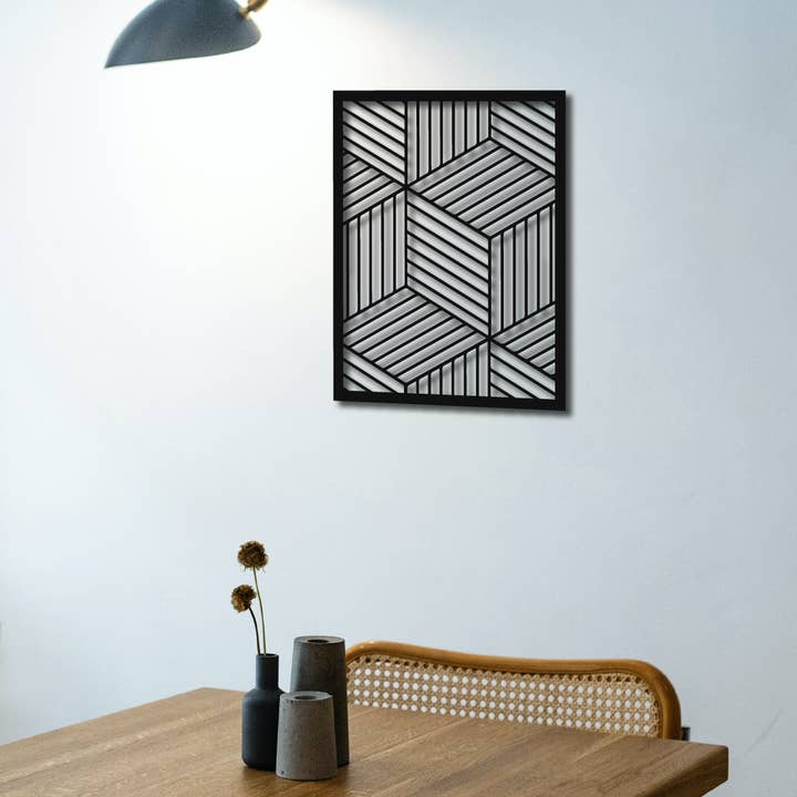 Cubes by Jacques | Metal Wall Frame for wholesale by Boarding Wall