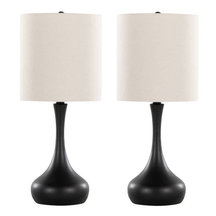23" Metal Table Lamps w/ Vase Design & Linen Shades (2PK) for wholesale by LumiSource and Grandview Gallery