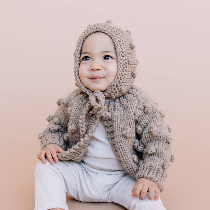 The Blueberry Hill – wholesale Newborn/knit hat – Baby – Popcorn Bonnet, Flax | Baby Hat | Kids Clothing1