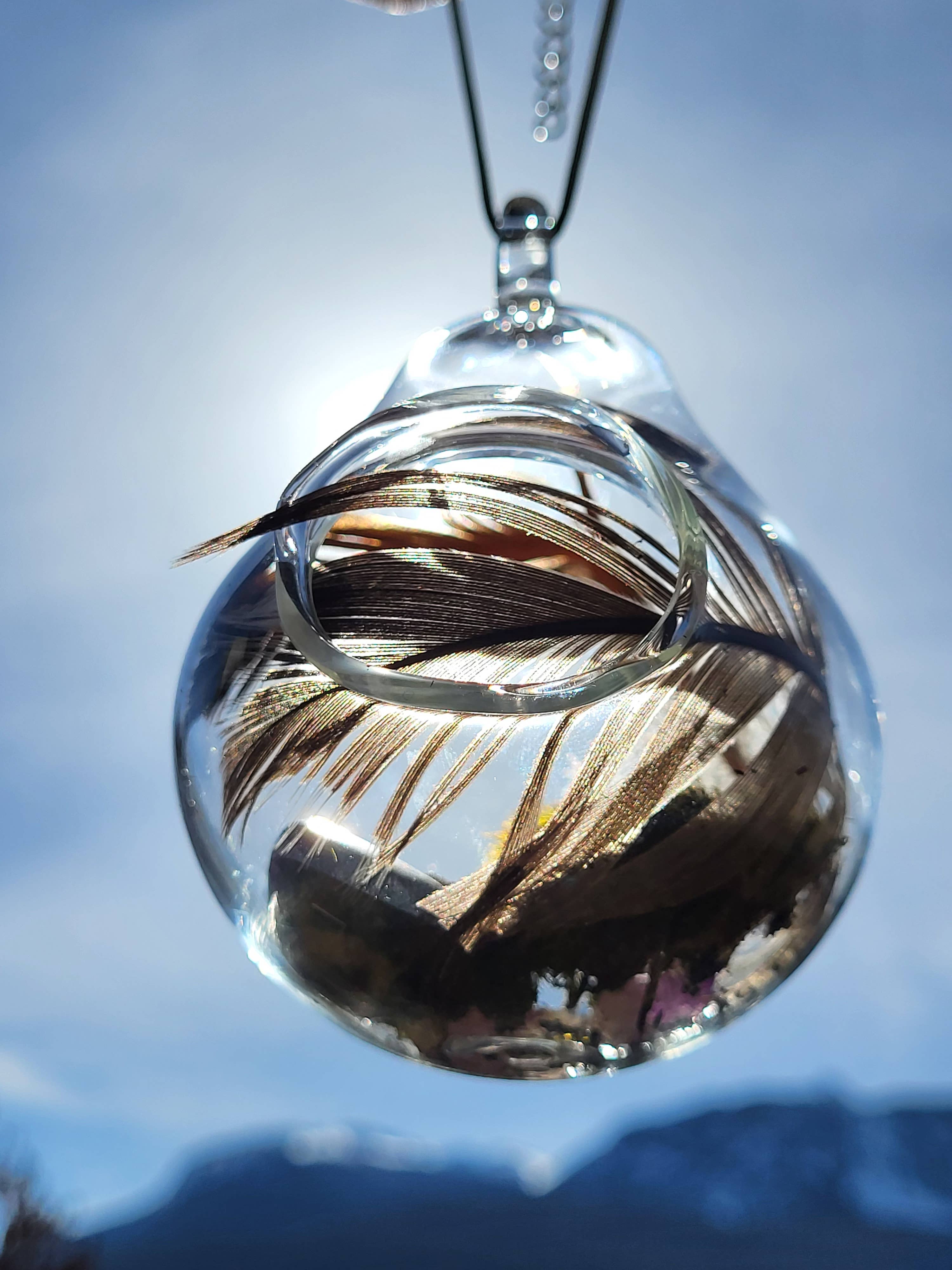 AB Glass Designs – wholesale Ornament – Blown Glass Witch's Ball Ornament- Crystal Holder1