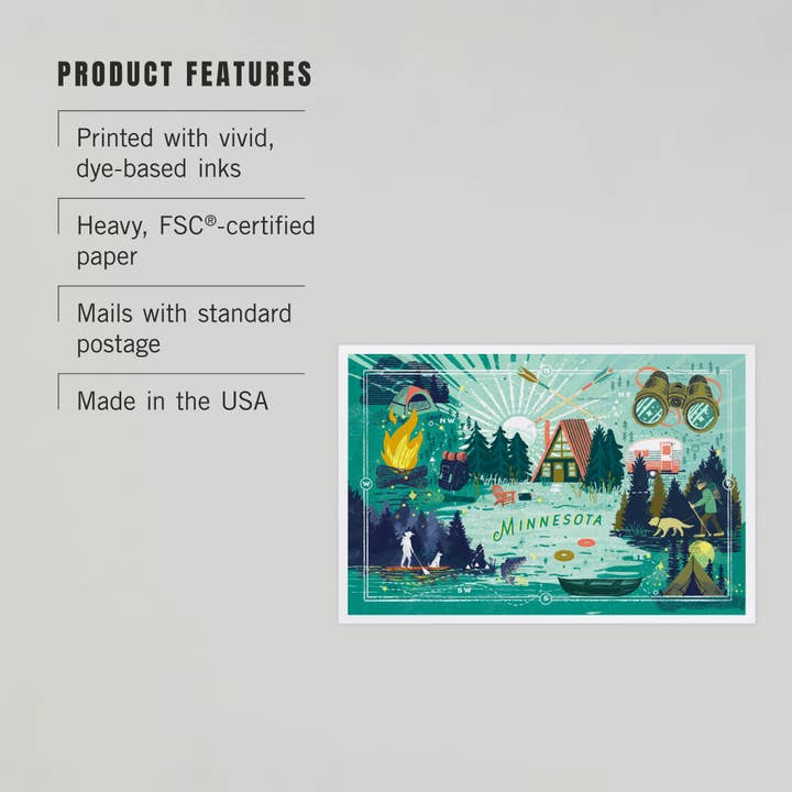 Lantern Press - Wholesale Postcard - PREMIUM POSTCARDS Minnesota, Lake Life Series, Lake Life2