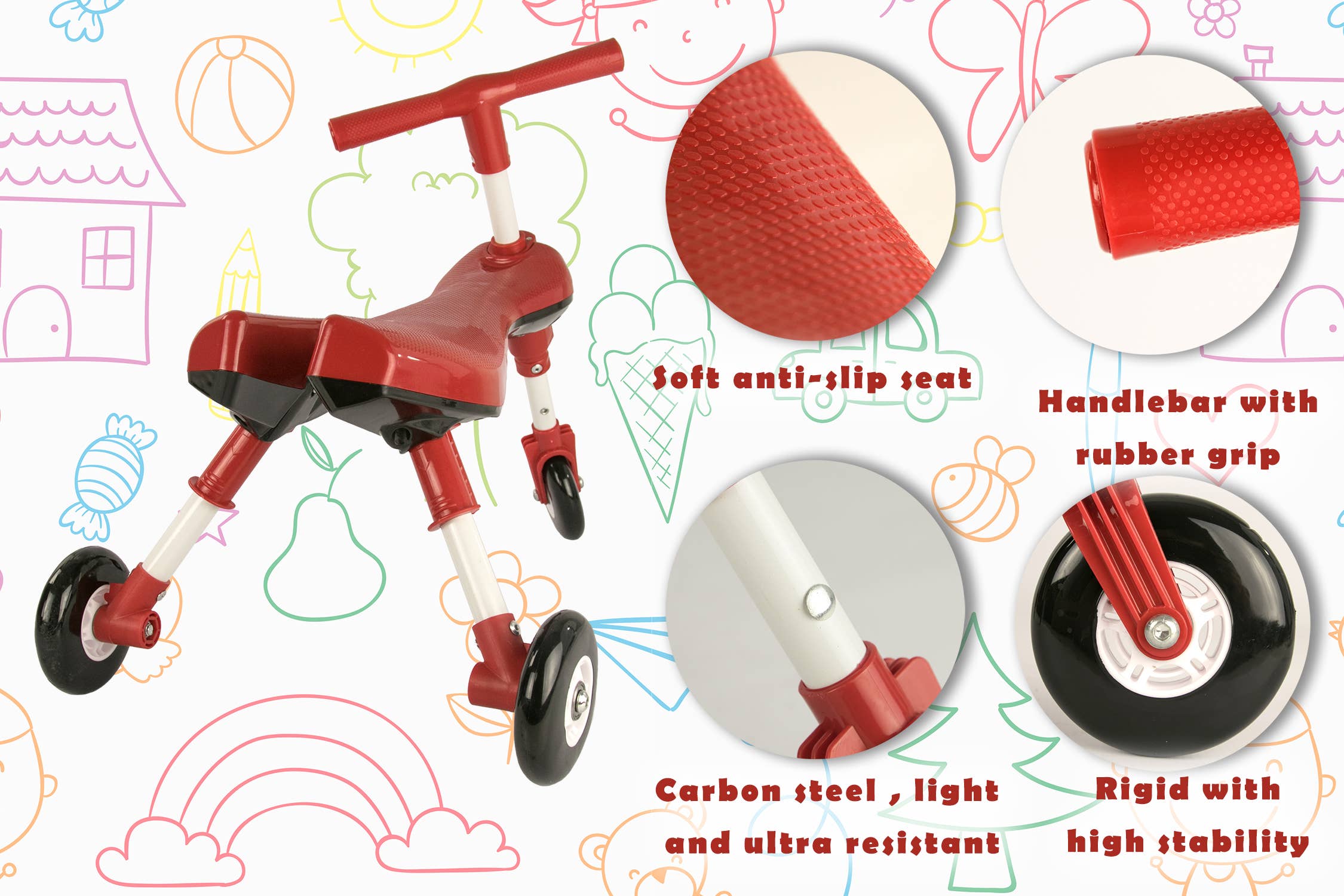 Airel - Vente Vélo et trottinette – enfant - Tricycle Airel sans pédales de 1 à 3 ans2