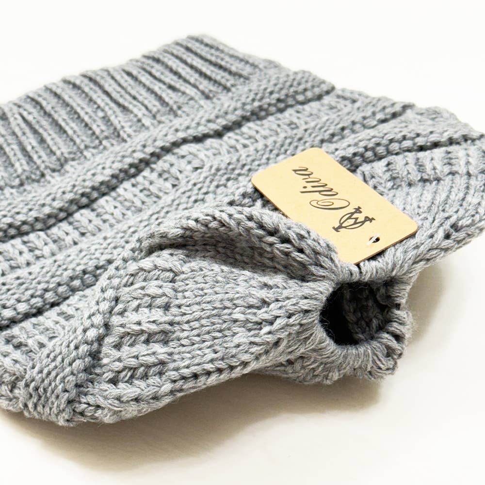 assorti Bonnets en maille côtelée pour queue de cheval en vente sur Faire5