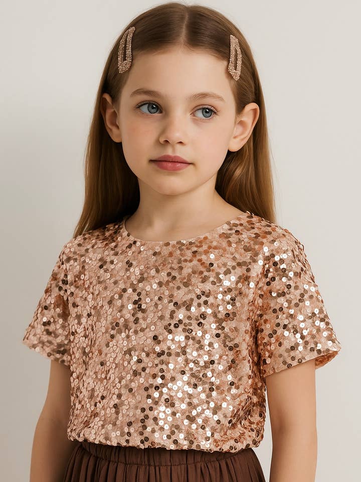 MINI MIGNON PARIS - Wholesale Shirt - Kids - Sequin top ideal for girls' holiday parties9