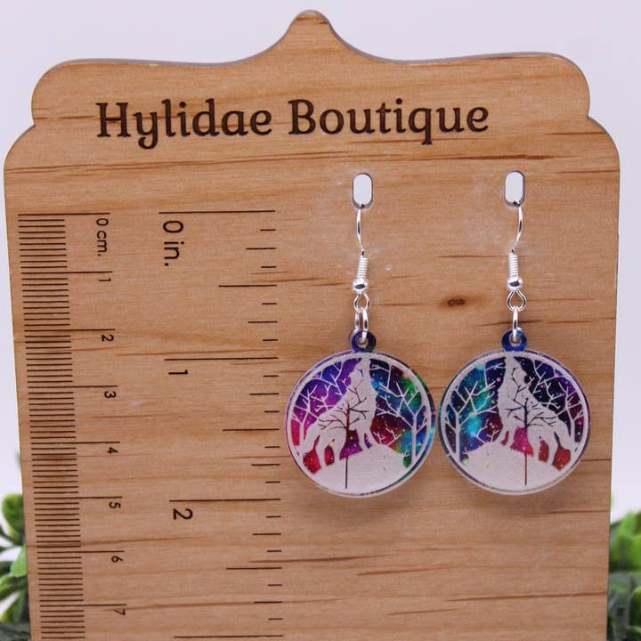 Hylidae Boutique - Wholesale Dangle Earrings - Wolves & Northern Lights - Circle || Drop Earrings0