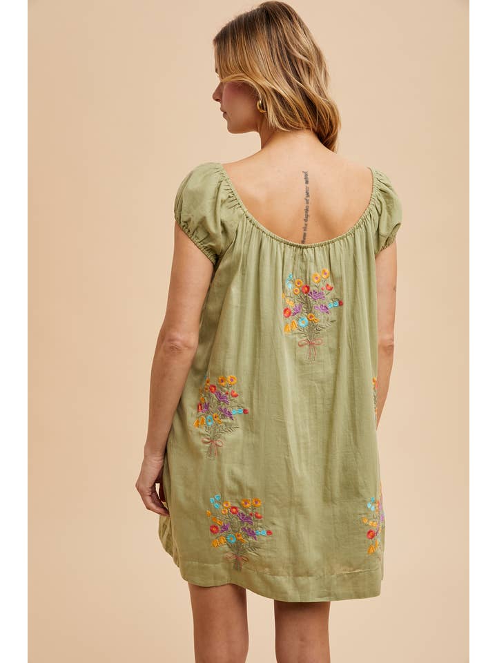 In Loom - Wholesale Dress - Women's - EMBROIDERED COTTON MINI DRESS